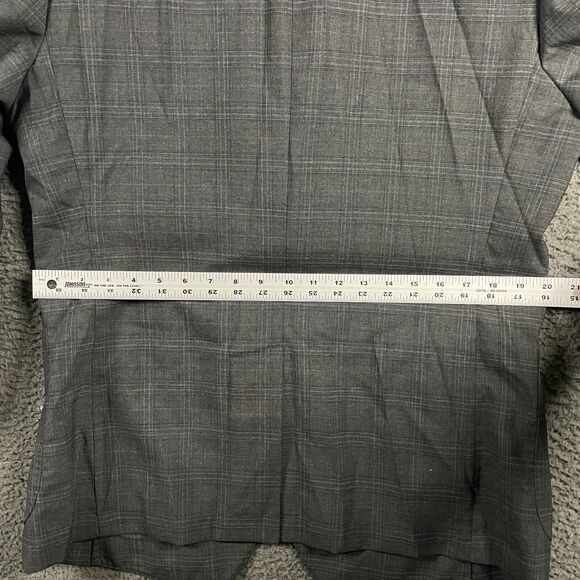 Banana Republic Sport Coat Mens 44R Gray Plaid Performance Wool Lightweight - Picture 14 of 16